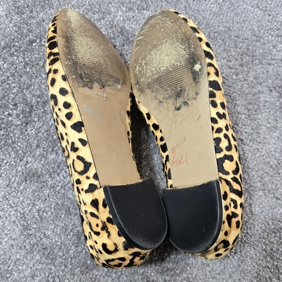 Steve Madden Smile Leopard Print Calf Hair Tan Slip On Loafers Chic Preppy - Picture 6 of 11